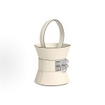 HERMES Mini Silver-clasp E Handbag 14 Women\'s I2 Nata Cream White